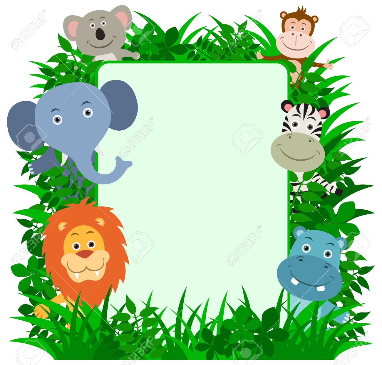 1300x1243 Jungle Animal Clipart Borders