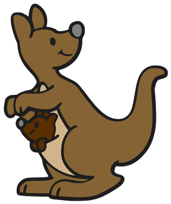 351x419 Cute Kangaroo Cartoon