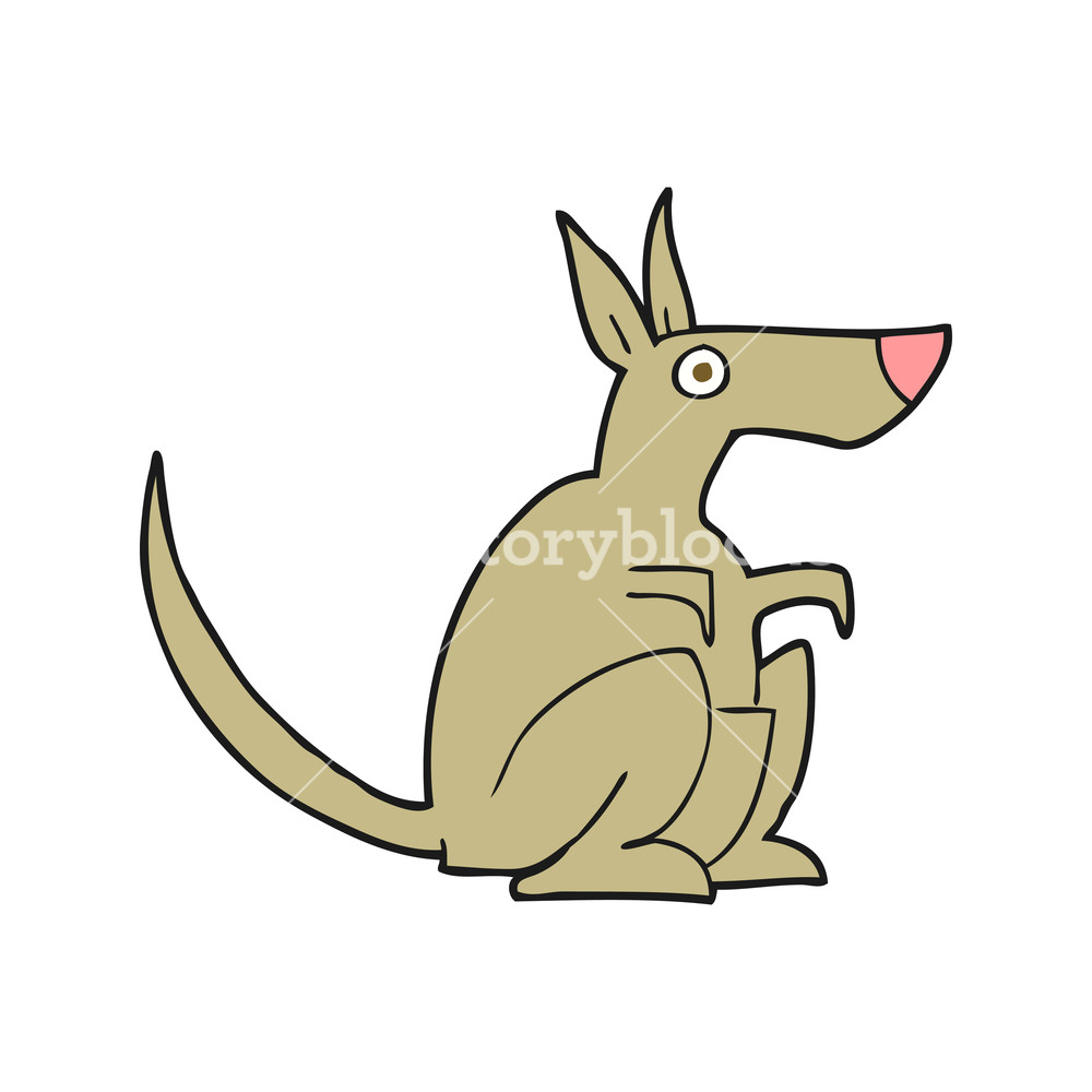 1000x1000 Freehand Drawn Cartoon Kangaroo Royalty Free Stock Image