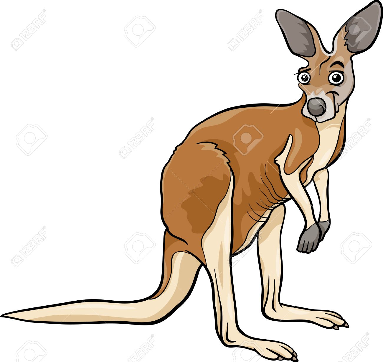 1300x1227 Cartoon Illustration Of Funny Kangaroo Animal Royalty Free