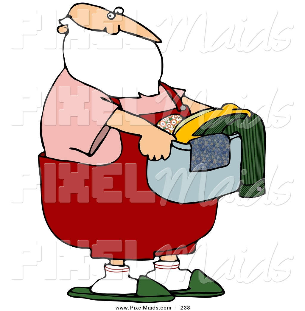 1024x1044 Clipart Of A Retired Santa Carrying A Laundry Basket Of Clothes By