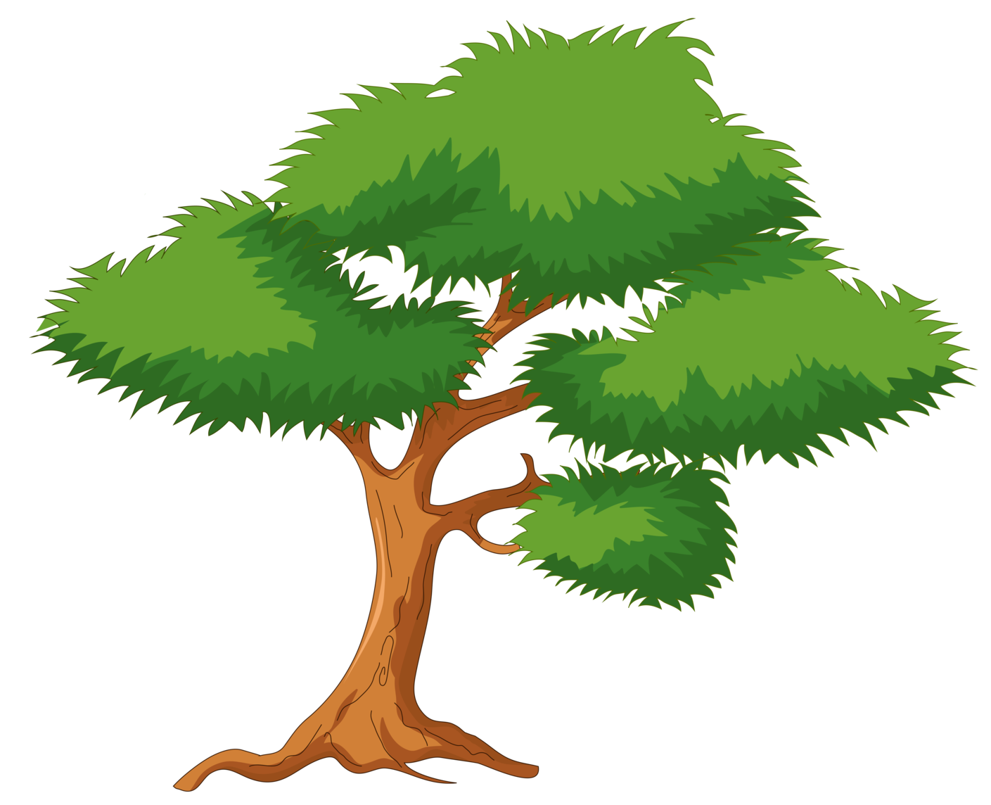 1409x1144 Green Cartoon Tree Png Clip Art