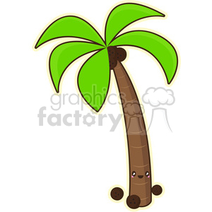 300x300 Royalty Free Palm Tree Cartoon Character Vector Clip Art Image