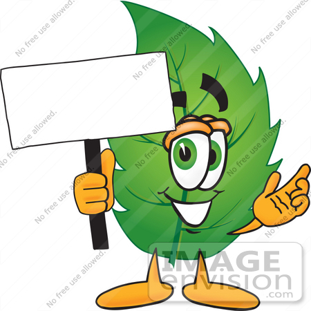 450x450 Cliprt Graphic Of Green Tree Leaf Cartoon Character Holding