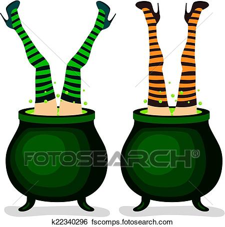450x455 Clip Art Of Witch Legs From Cauldron K22340296