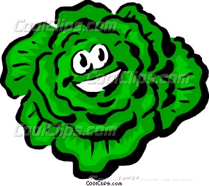 300x267 Cartoon Lettuce Vector Clip Art