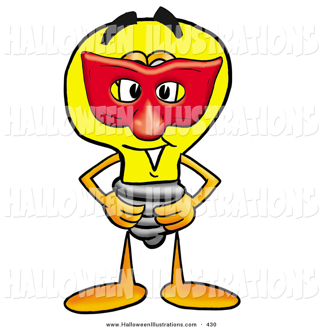 1024x1044 Halloween Clip Art Of A Mysterious Light Bulb Mascot Cartoon