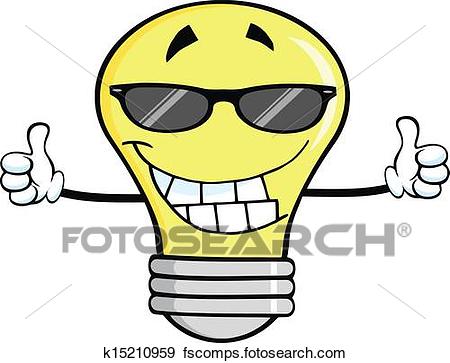 450x363 Clip Art Of Smiling Light Bulb With Sunglasses K15210959