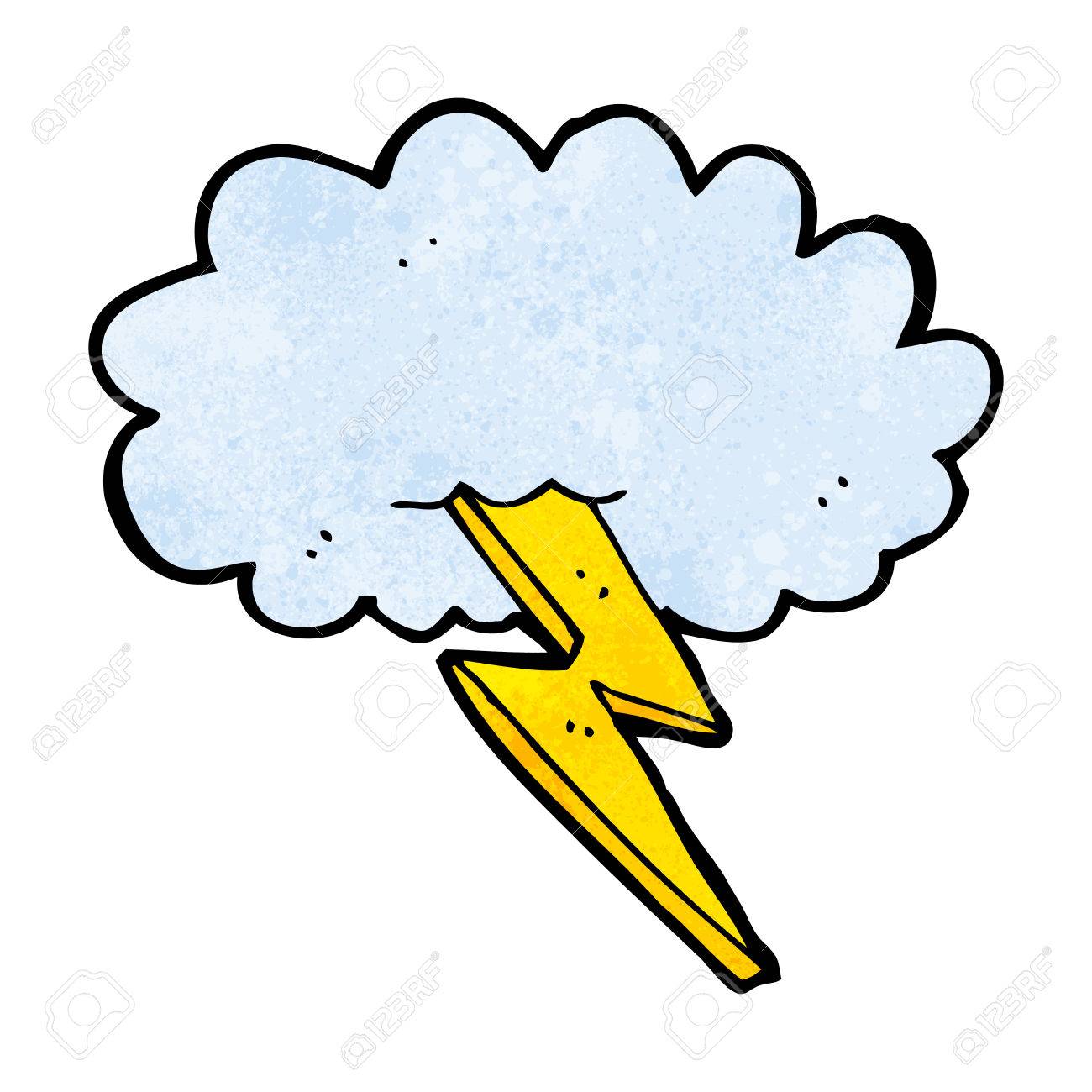 1300x1300 Cartoon Lightning Bolt And Cloud Royalty Free Cliparts, Vectors