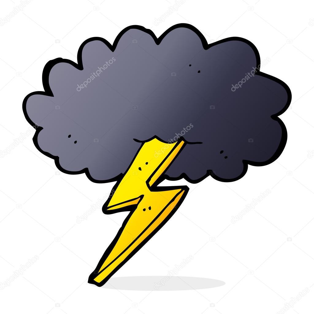 1024x1024 Cartoon Lightning Bolt And Cloud Stock Vector Lineartestpilot