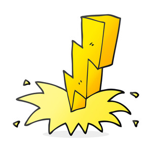 300x300 Freehand Drawn Cartoon Lightning Bolt Doodle Royalty Free Stock