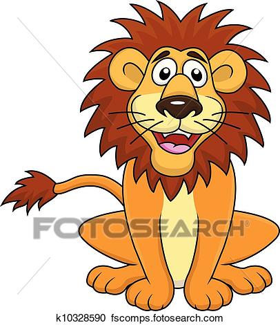 406x470 Clipart Of Funny Lion Cartoon Sitting K10328590