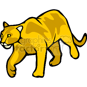 300x300 Royalty Free Mountain Lion Walking 130943 Vector Clip Art Image