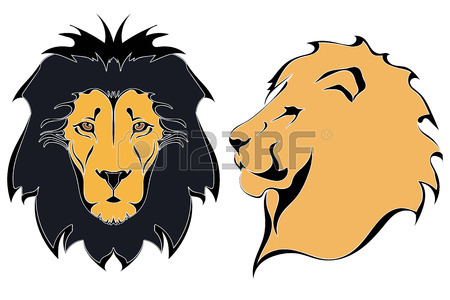 450x300 Lion Head. Tattoo Royalty Free Cliparts, Vectors, And Stock