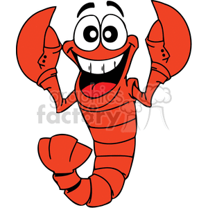 300x300 Royalty Free Happy Baby Lobster In Red 377429 Vector Clip Art