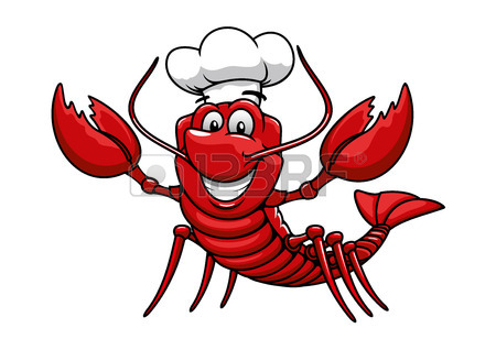 450x318 Happy Cartoon Red Lobster Chef Mascot Character With White Uniform