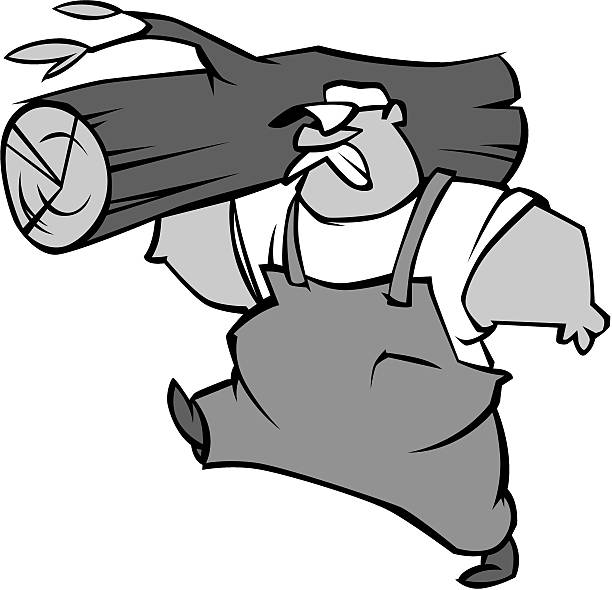 612x590 Man Carrieing Logs Clipart