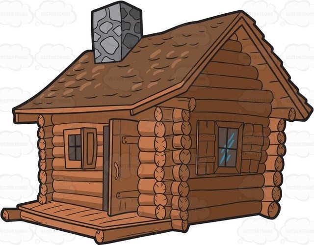 640x499 Cartoon Log Cabin Wow! A Log Cabin With Chimney Cartoon Clipart
