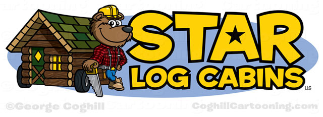640x232 Lumberjack Bear Amp Log Cabin Cartoon Logo