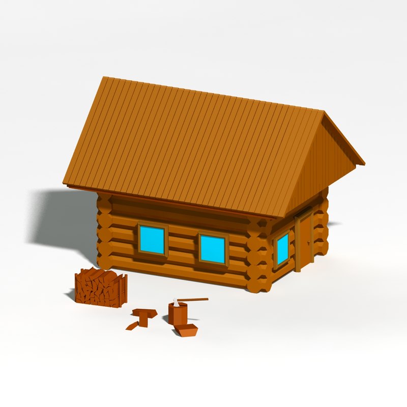 800x800 Wooden Cottage 3d Obj