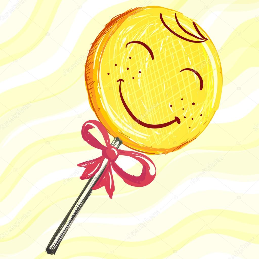 1024x1024 Cartoon Lollipop With Smile Stock Vector Anat21om