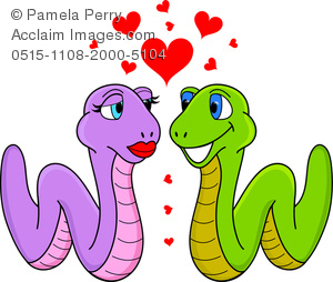 300x254 Art Image Of A Cartoon Of A Worm Couple In Love