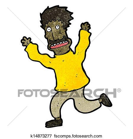 450x470 Clip Art Of Cartoon Man Running Away K14873277