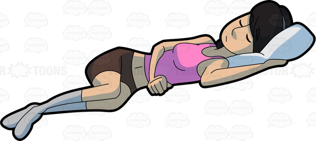 1024x458 A Sleeping Woman Cartoon Clipart