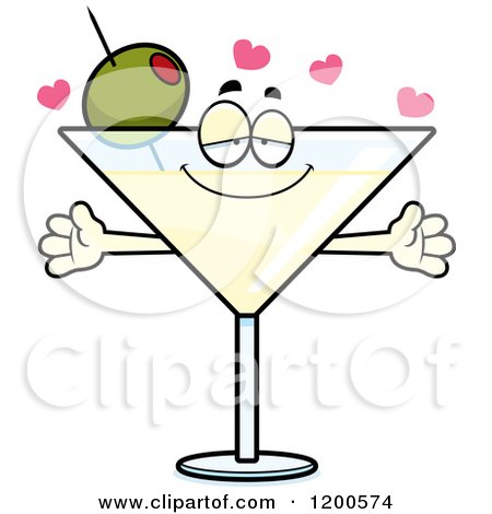 450x470 Cartoon Of A Happy Martini Mascot