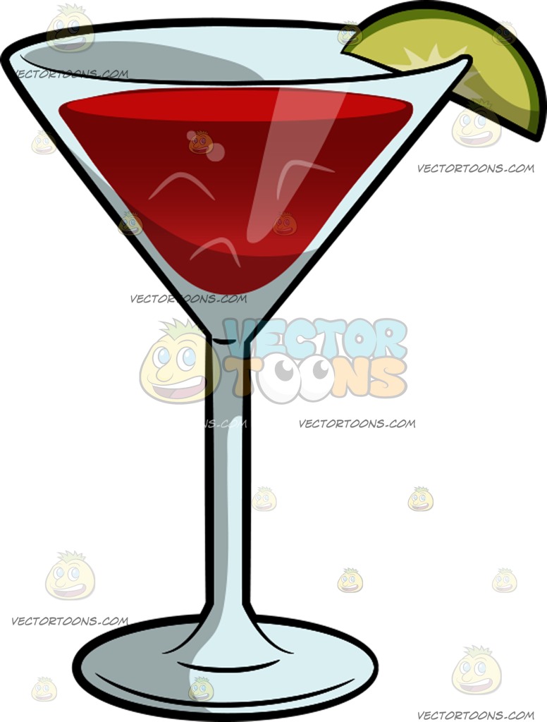 776x1024 A Cosmopolitan Cocktail Cartoon Clipart