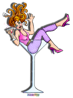 300x400 Girl In Martini Glass Clipart