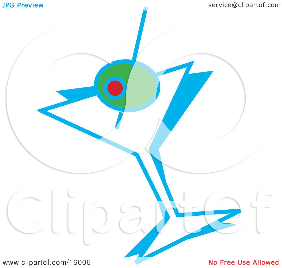 1080x1024 Green Olive In A Martini Glass Clipart Illustration By Andy