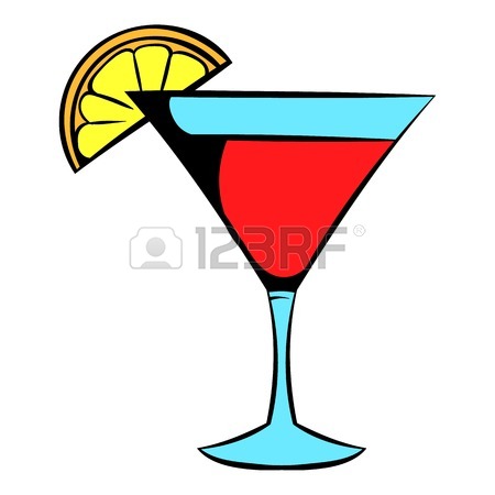 450x450 Martini Glass With Red Cocktail Icon, Icon Cartoon Royalty Free