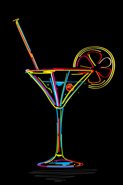 500x750 Delicate Martini Glass Vector 05
