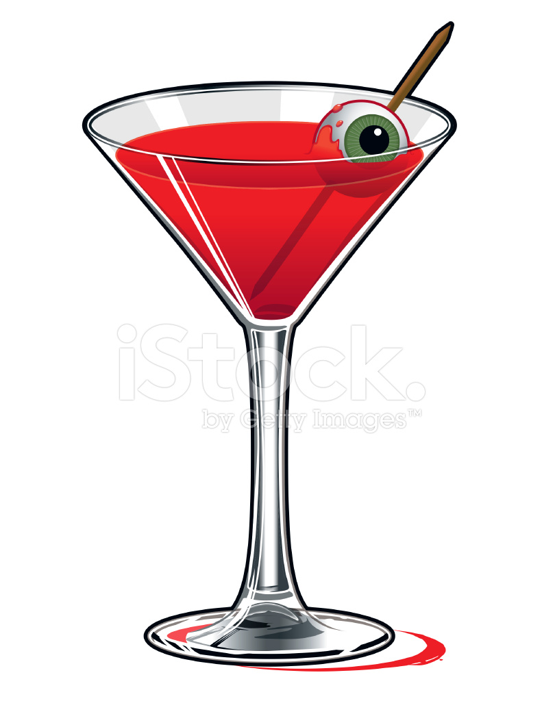 791x1024 Eyeball Martini Stock Vector