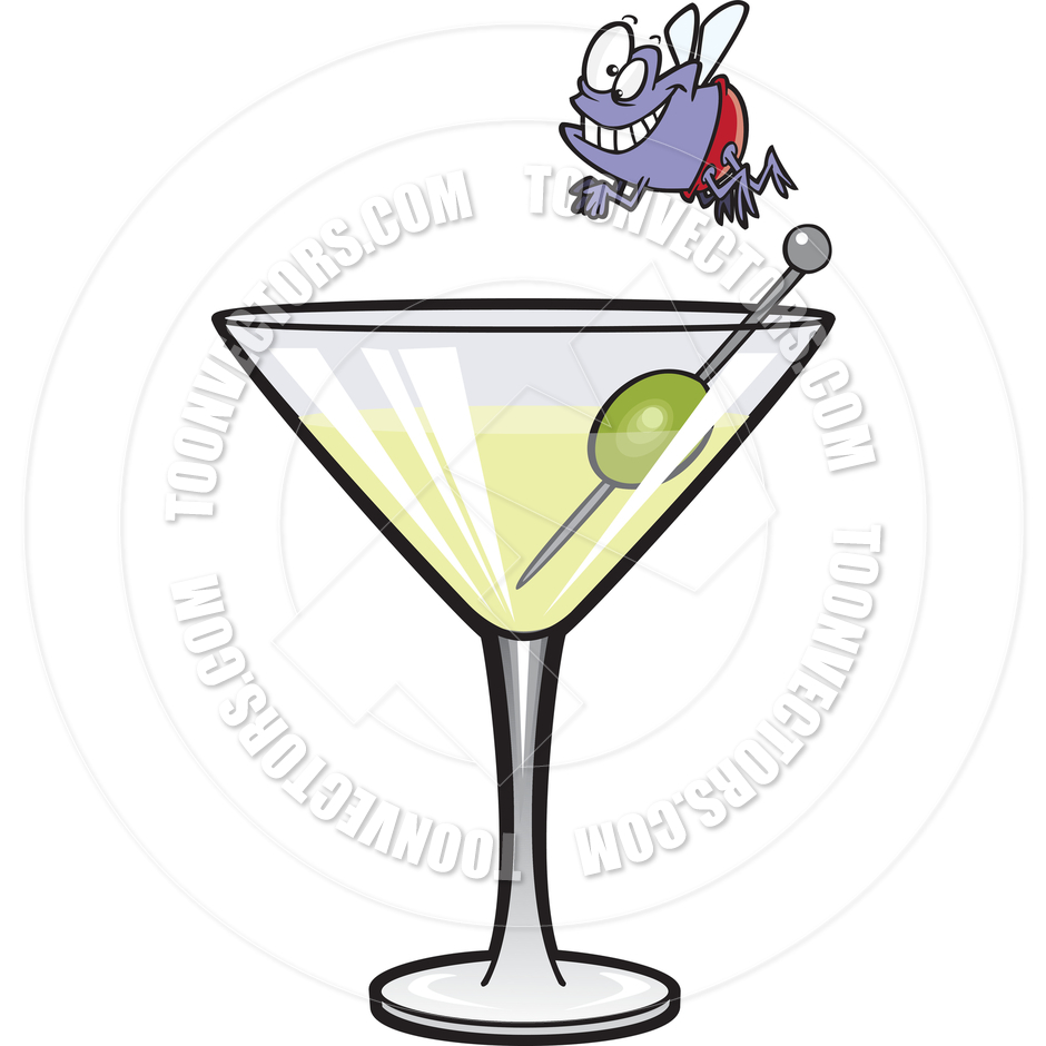 940x940 Cartoon Fly Martini Diver By Ron Leishman Toon Vectors Eps