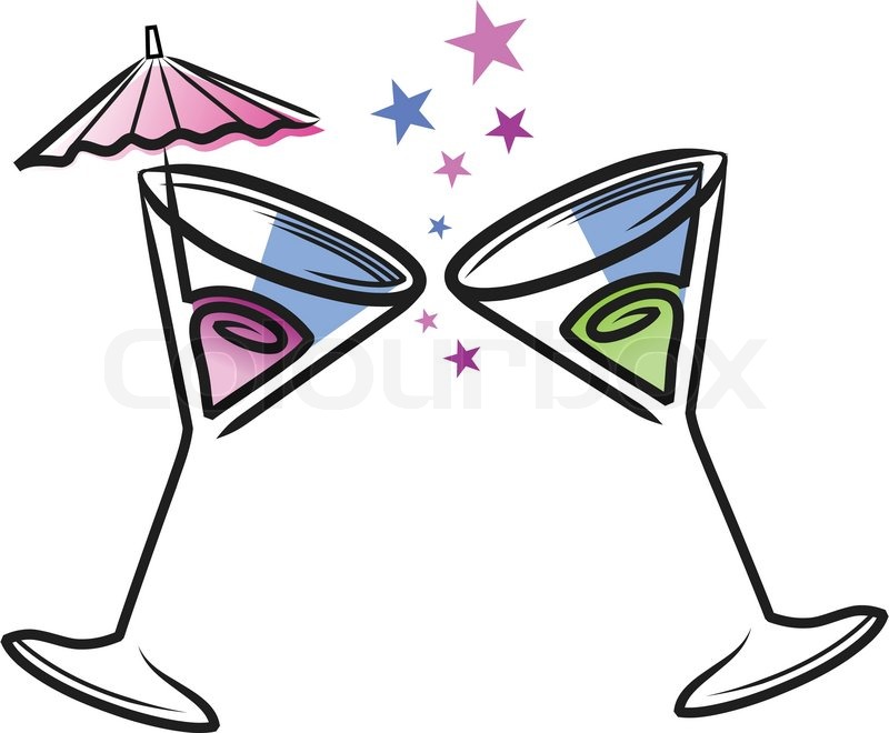 800x660 Toast Between Two Cocktail Glasses Stock Vector Colourbox
