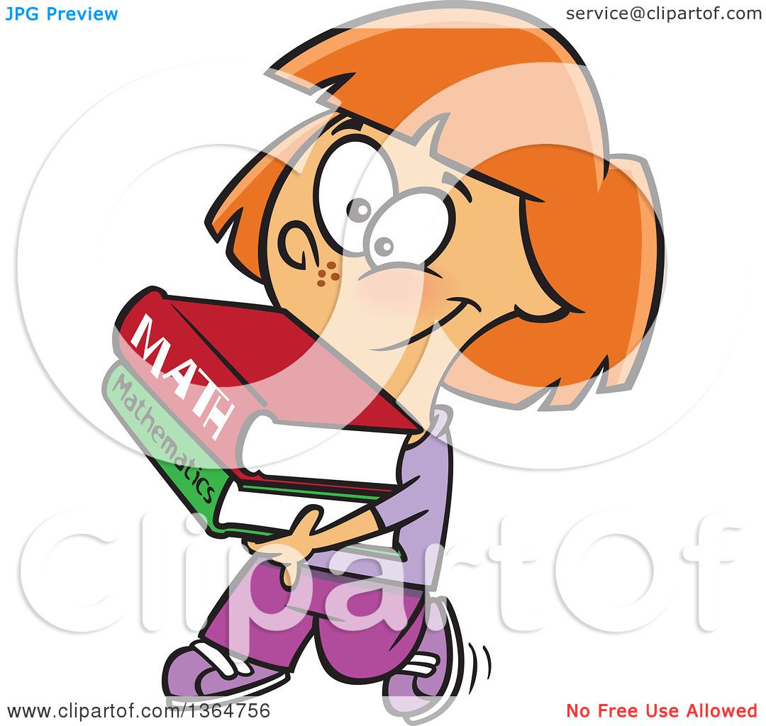 1080x1024 Cartoon Clipart Of A Happy Red Haired White School Girl Walking