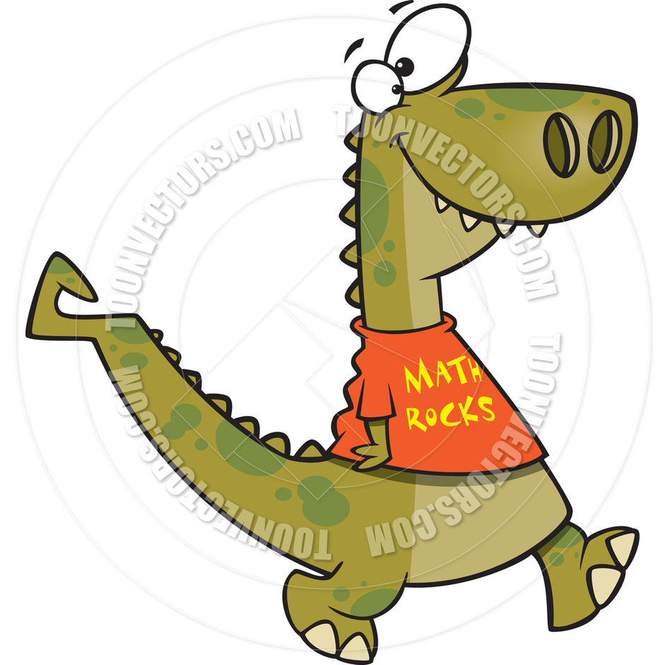 940x940 Cartoon Math Dinosaur By Ron Leishman Toon Vectors Eps