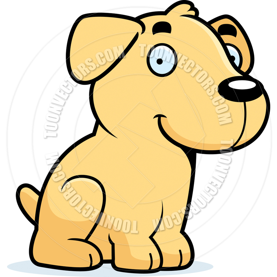 940x940 Cartoon Labrador Retriever Dog Sitting By Cory Thoman Toon