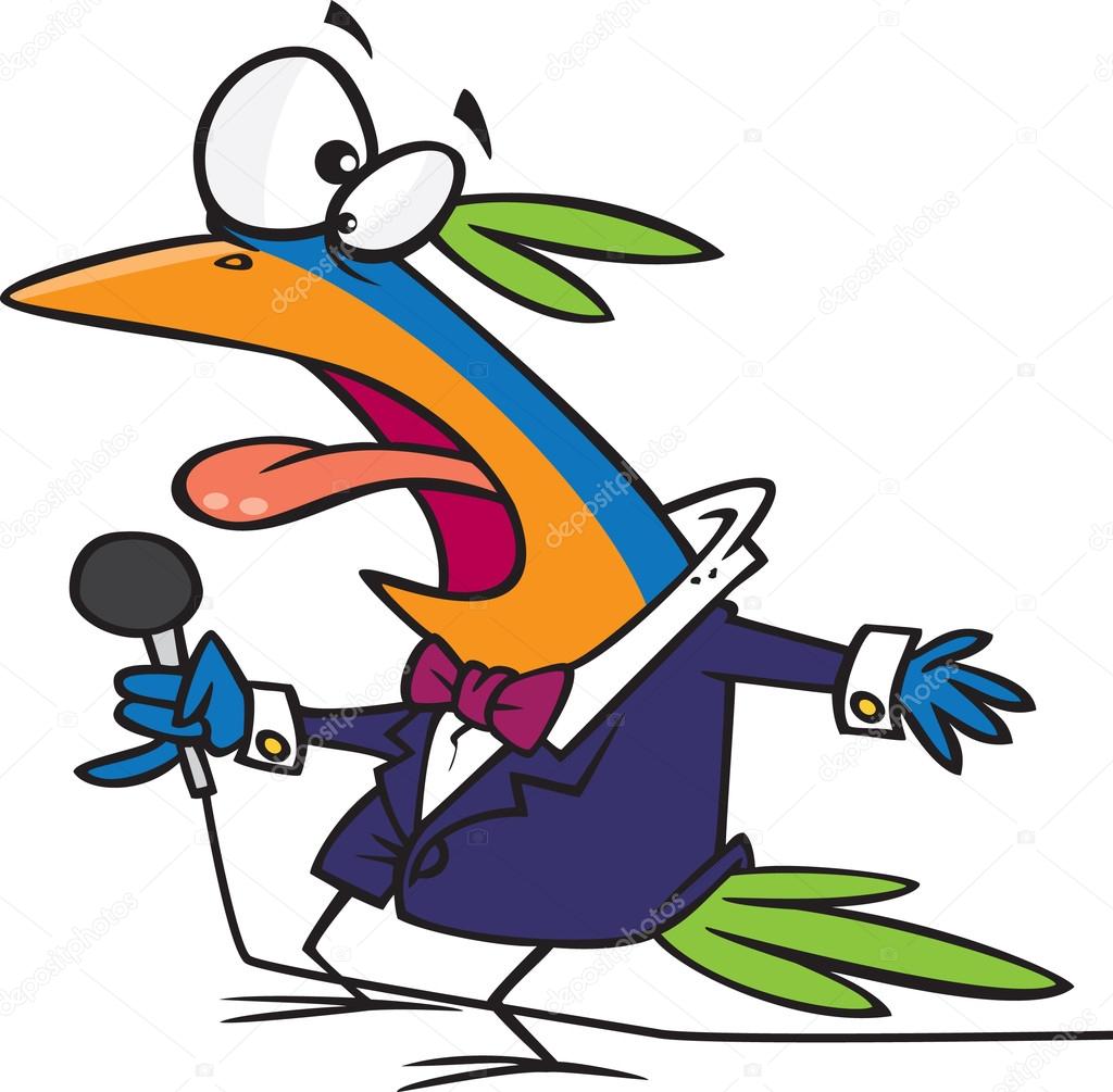 1024x1005 Clipart Cartoon Vocal Singing Bird Holding A Microphone