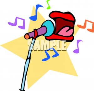 300x291 Mouth Singing Into A Microphone Clip Art Image