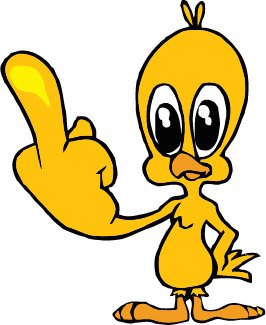 266x325 Tweety Middle Finger Decal