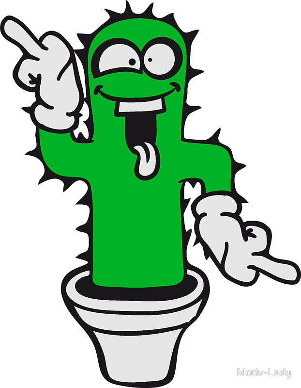 622x800 Middle Finger Cartoon Comic Wichser Dancing Funny Cactus Cactus