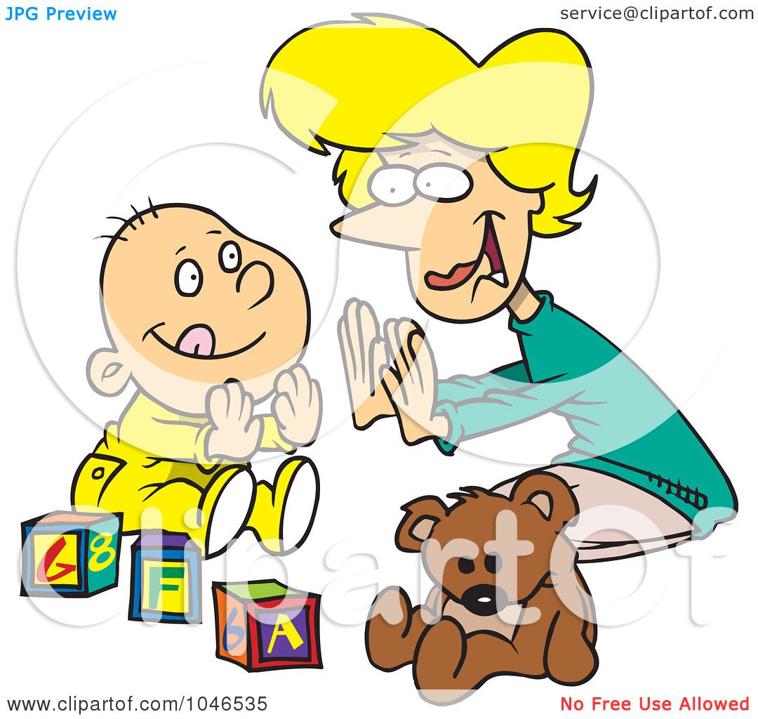1080x1024 Royalty Free (Rf) Clip Art Illustration Of A Cartoon Mom Playing
