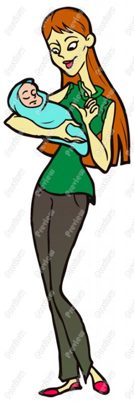 267x800 Baby Boy With Mom Clip Art