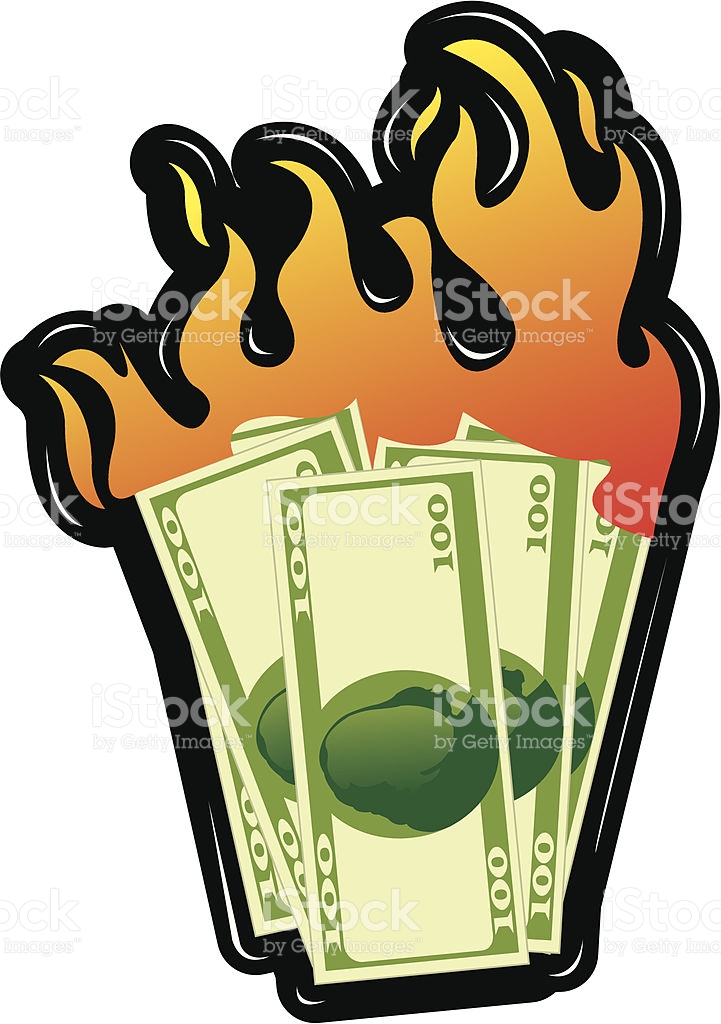 721x1024 Money Clipart On Fire