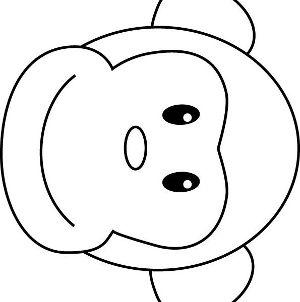 595x600 Clip Art Of Monkey Face