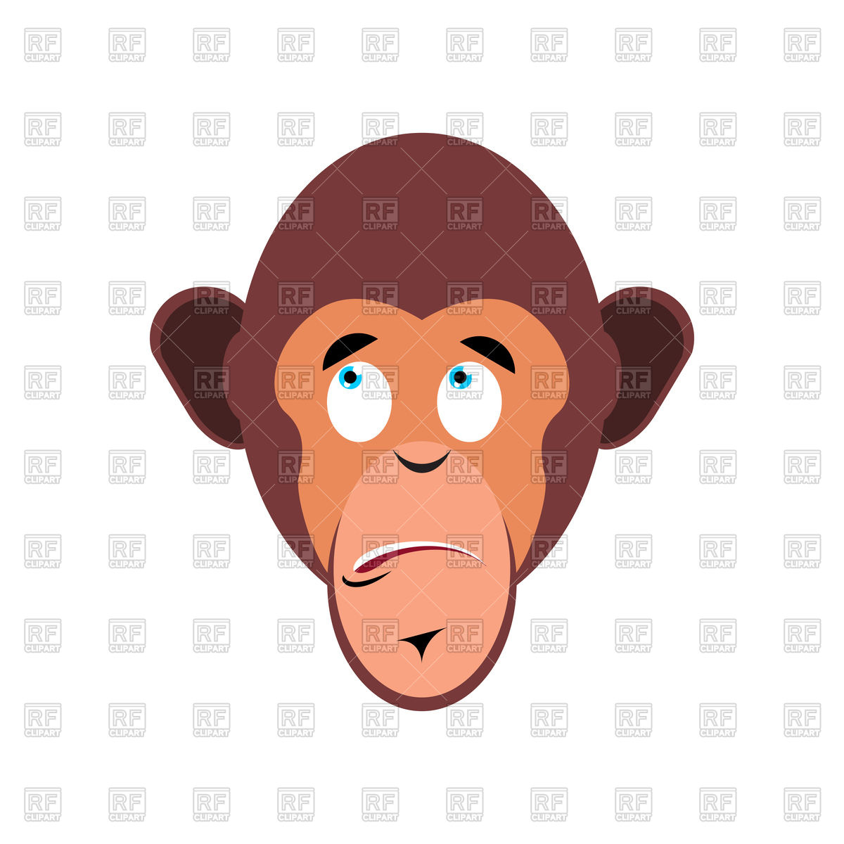 1200x1200 Monkey Surprised Emoji Royalty Free Vector Clip Art Image