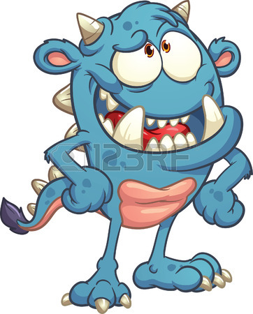 362x450 Laughing Cartoon Monster Vector Clip Art Illustration With Simple